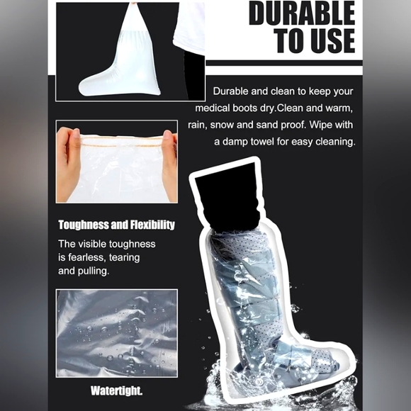 50 Pcs Water Proof Leg Cast Cover Non-Slip Sleeve Wrap for Broken Wounded Legs - Picture 3 of 5